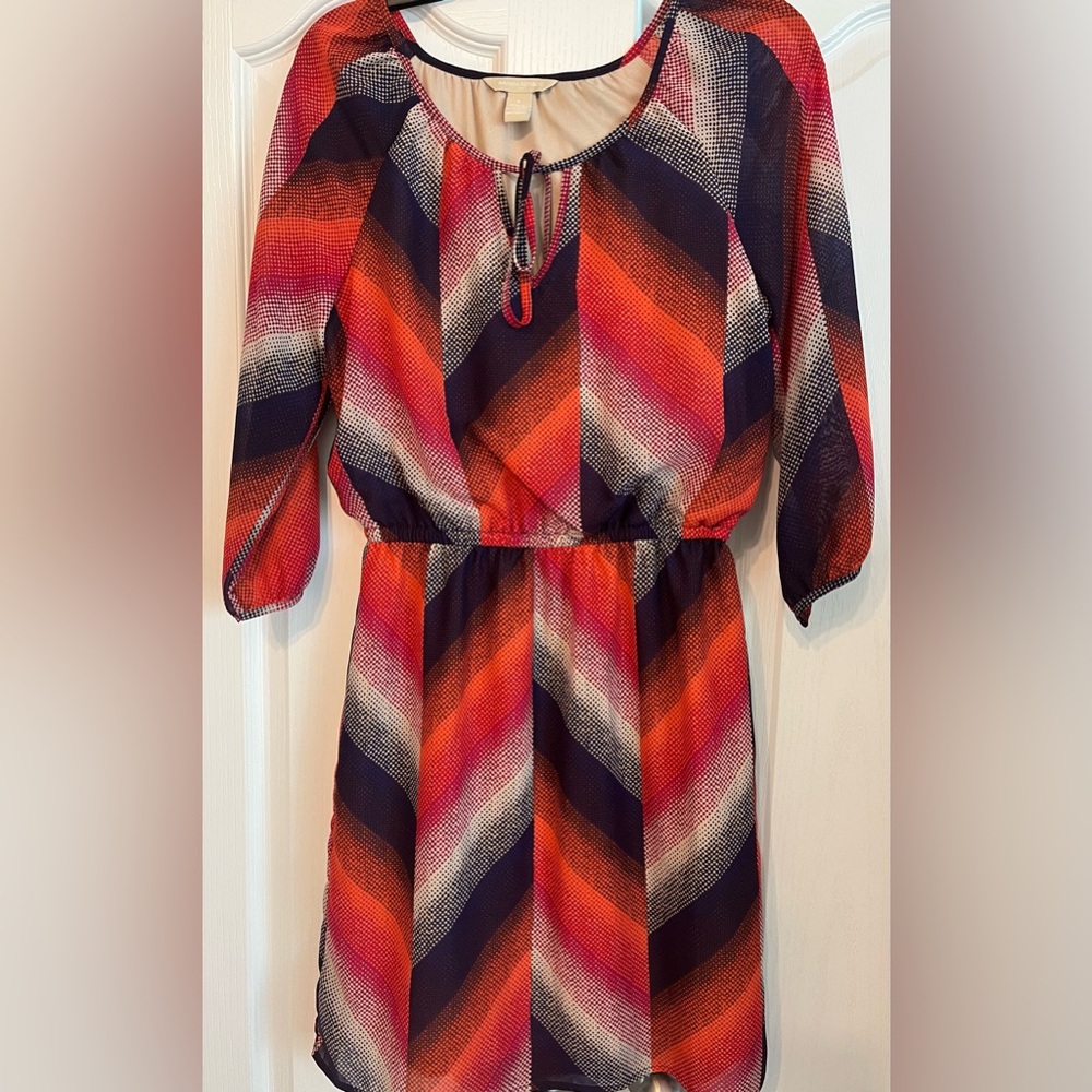 Banana Republic Flowy Tie-Neck Dress